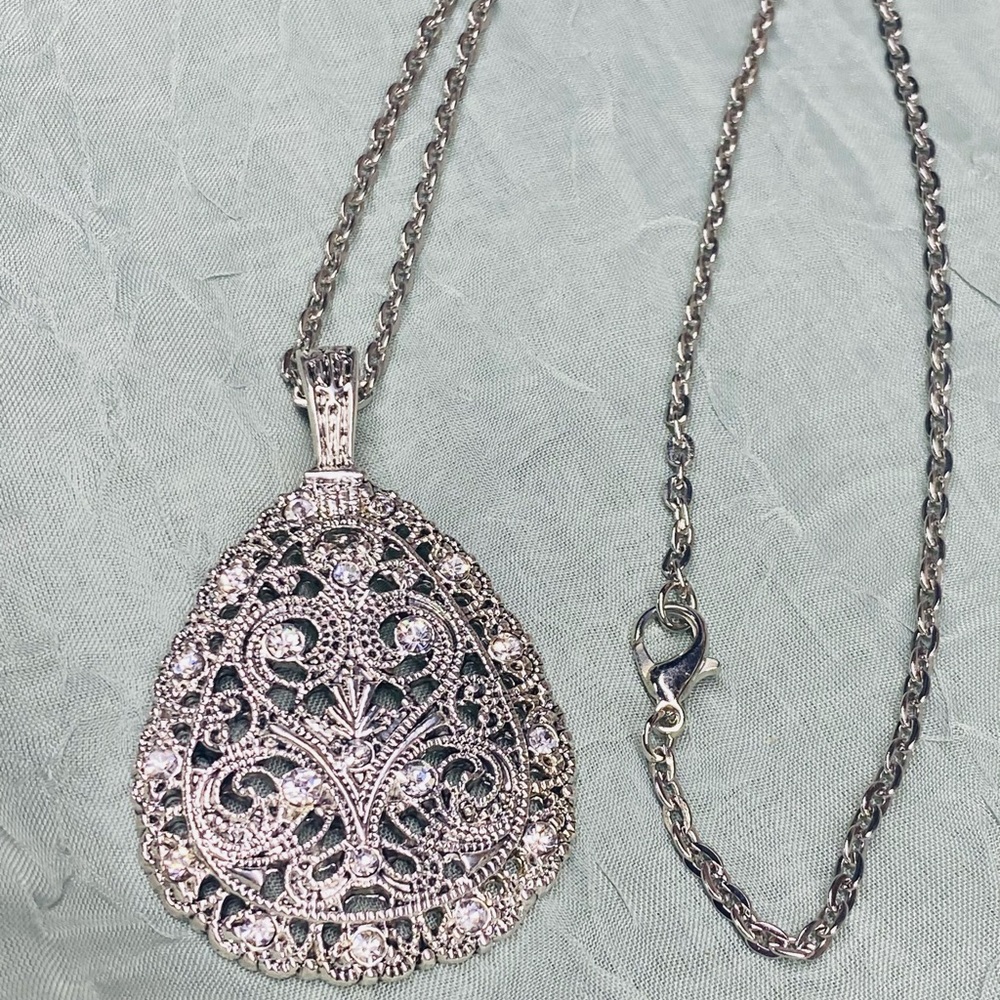 Large Vintage cz necklace